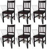 Dining Chairs 6 pcs Dark Brown Pinewood 271499