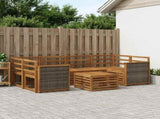 Outdoor Sofa Set 7 pcs Natural Solid Acacia Wood 3384075