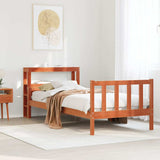 Bed Frame with Headboard without Mattress Wax Brown 75x190 cm Small Single 3305914
