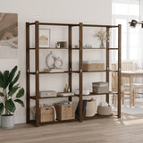 5-Tier Storage Rack Brown 170x38x170 cm Solid Wood Pine 373395