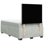 Box Spring Bed with Mattress Light Grey 120x190 cm Small Double Velvet 3290870