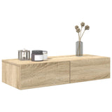 Wall Shelf with Drawers Sonoma Oak 80x33x17 cm Engineered Wood 859979