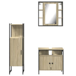 ZNTS 3 Piece Bathroom Cabinet Set Sonoma Oak Engineered Wood 3214756