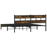 Metal Bed Frame without Mattress Smoked Oak 180x200 cm Super King 3308482