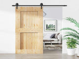 Sliding Door Natural and Black 90 x 210 cm Solid Pine Wood 3445128