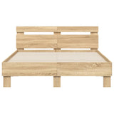 Bed Frame Sonoma oak Engineered wood Double Bed Frame 3207555
