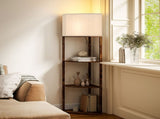 Corner Floor Light, with Shelves - Wood-Effect T3398P425160