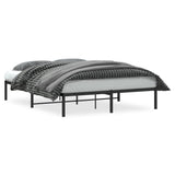 Metal Bed Frame without Mattress Black 160x200cm 373658