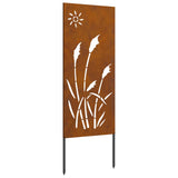 Garden Privacy Screen Rusty 50 x 140 cm Weathering Steel 876279