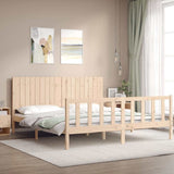 Bed Frame without Mattress Super King Size Solid Wood Pine 3192961