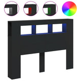 LED Headboard Black 140x18,5x103,5 cm Engineered Wood 837345