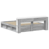 Bed Frame with Storage Grey Sonoma 200 x 200 cm Engineered Wood 3433418