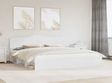 Bed Frame with Headboard White 200 x 200 cm Solid Pine Wood 3413263