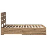 Bed Frame with Drawer Artisan Oak 120 x 200 cm Engineered Wood 3411995