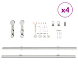 Sliding Door Hardware Kit 400 cm Stainless Steel Silver 3295770