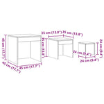 Nesting Tables 3 pcs White Engineered Wood 808594