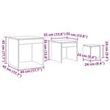 Nesting Tables 3 pcs White Engineered Wood 808594