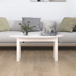 ZNTS Coffee Table White 80x40x35 cm Solid Wood Pine 822348