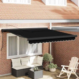 Retractable Awning Black 300 x 250 cm Fabric and Metal 3330047