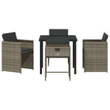 Garden Dining Set with Cushion 5 pcs Grey Poly Rattan 3379980