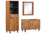 Bathroom Sets 3 pcs Acacia Brown Winish Solid Mango Wood 3310037