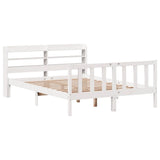 Bed Frame without Mattress White 140x200 cm Solid Wood Pine 3306581