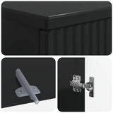 3 Piece Bathroom Cabinet Set ARNHEM Black Engineered Wood 3417442