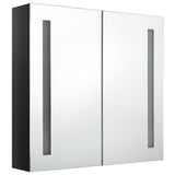 ZNTS LED Bathroom Mirror Cabinet Shining Black 62x14x60 cm 326519