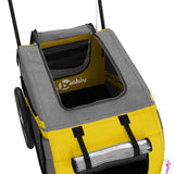 Pet Bike Trailer Yellow and Black Oxford Fabric and Iron 93889
