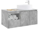 Bathroom Furniture Set 2 pcs Concrete Grey Engineered Wood 3404107