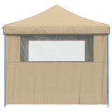 ZNTS Foldable Party Tent Pop-Up with 4 Sidewalls Beige 4004928