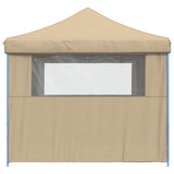 Foldable Party Tent Pop-Up with 4 Sidewalls Beige 4004928