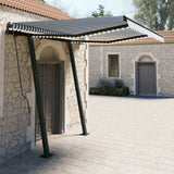 Manual Retractable Awning with LED 3.5x2.5 m Blue and White 3070121