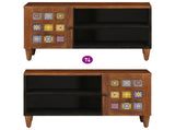 TV Cabinet with Storage Walnut 80 x 33 x 46 cm Solid Mango Wood 4018239