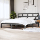 3101240 Bed Frame without Mattress Grey Solid Wood Pine 200x200 cm