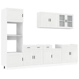 7 Piece Kitchen Cabinet Set Kalmar High Gloss White Engineered Wood 3314753