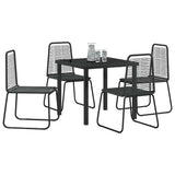 Garden Dining Set 5 pcs Black Powder-Coated Steel 3379388