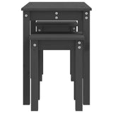 Nesting Tables 3 pcs Grey Solid Wood Pine 824980