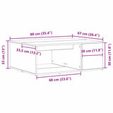 Coffee Table Black Oak 90 x 67 x 33 cm Engineered Wood 862627
