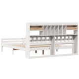 Bookcase Bed without Mattress White 180x200 cm Super King Solid Wood Pine 3322270