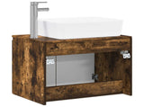 Bathroom Furniture Set Smoked Oak Engineered Wood 3404335