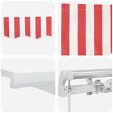 Retractable Awning Manual Red and White 500 x 350 cm 3331493