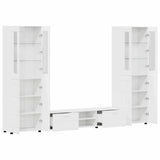 TV Cabinet Set FLORIN 3 pcs High Gloss White Engineered Wood 3397998