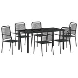 Garden Dining Set 7 pcs Black Powder-Coated Steel 3379160