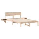 Bed Frame with Headboard Brown 135 x 190 cm Solid Pine Wood 873454