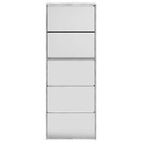 Shoe Cabinet with Mirror 5-Layer Concrete Grey 63x17x169.5 cm 3228281