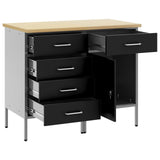 Work Cabinet with Drawer 2 pcs Black and Grey 100 x 55 x 85 cm 3321364