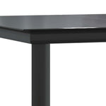 9 Piece Garden Dining Set Black Poly Rattan Glass 3334589