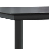 9 Piece Garden Dining Set Black Poly Rattan Glass 3334589