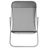 Folding Beach Chairs 2 pcs Grey Textilene&Powder-coated Steel 360190